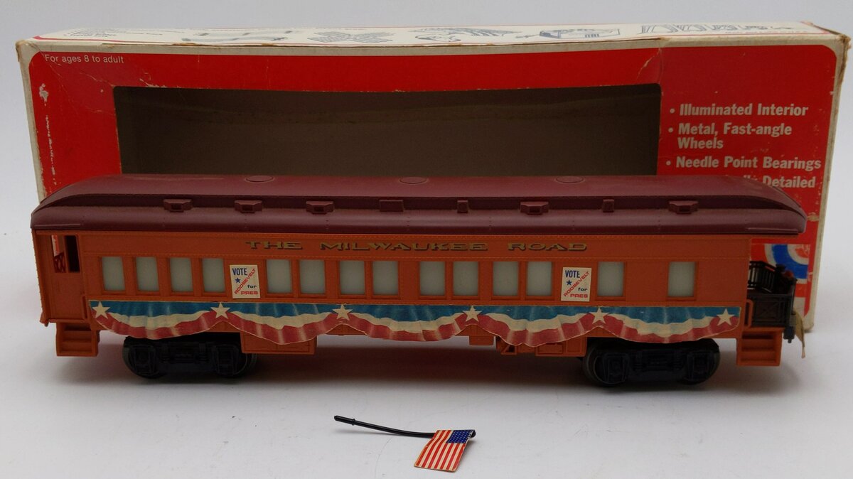Lionel 6-9527 O Gauge Milwaukee Road FDR Campaign Observation Car VG/Box