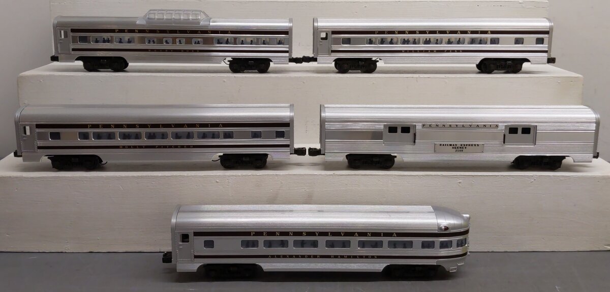 Williams 2601 O Scale Santa Fe 5-Car Aluminum Passenger Cars (Set of 5) LN/Box