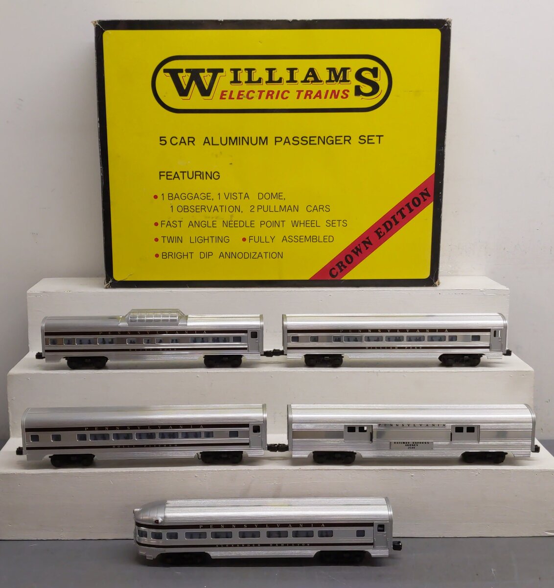Williams 2601 O Scale Santa Fe 5-Car Aluminum Passenger Cars (Set of 5) LN/Box
