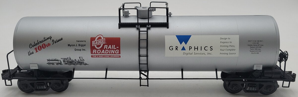 Weaver O Gauge 100th Issue Commemorative 50' Tank Car - 3 Rail LN/Box