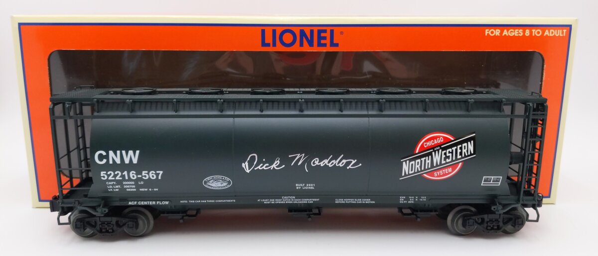 Lionel 6-52216-567 O Autographed CNW Cylindrical Green Hopper by "Dick" Maddox EX/Box
