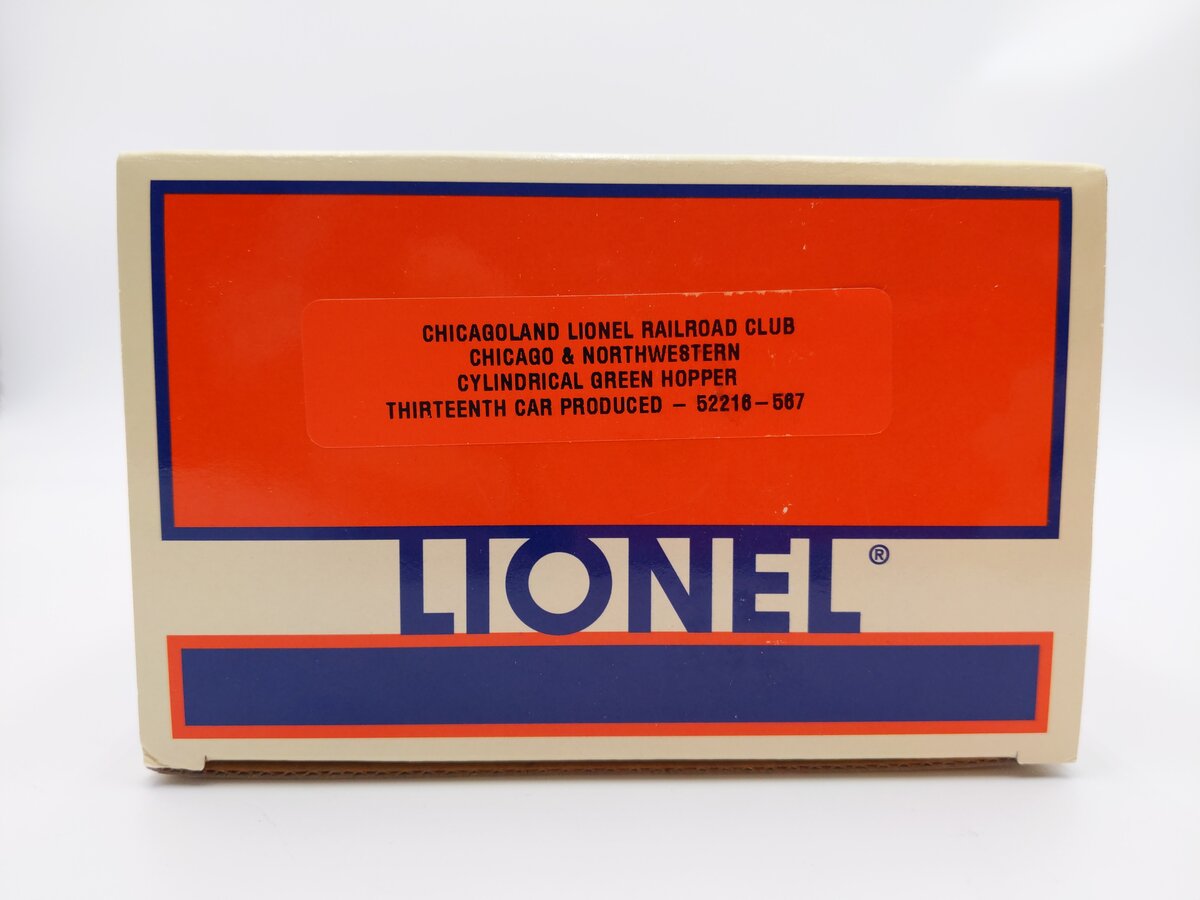 Lionel 6-52216-567 O Autographed CNW Cylindrical Green Hopper by "Dick" Maddox EX/Box