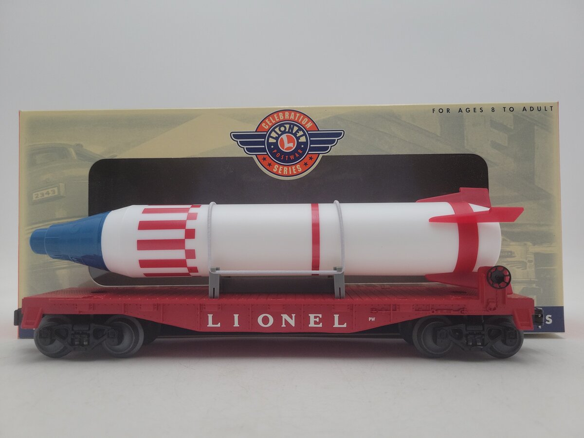 Lionel 6-26025 O Gauge PWC Lionel Flat Car With Rocket PWC EX/Box