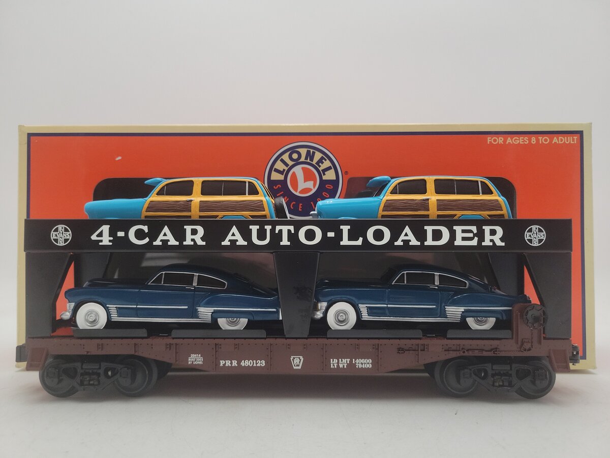 Lionel 6-29414 O Gauge Evans Auto Loader with 4 Automobiles EX/Box