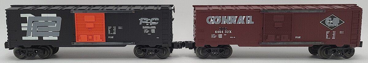 Lionel 6-29286 O Gauge Overstamped Conrail/Reading & PC/NH 2-Car Boxcar Set LN/Box