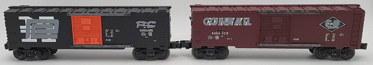 Lionel 6-29286 O Gauge Overstamped Conrail/Reading & PC/NH 2-Car Boxcar Set LN/Box