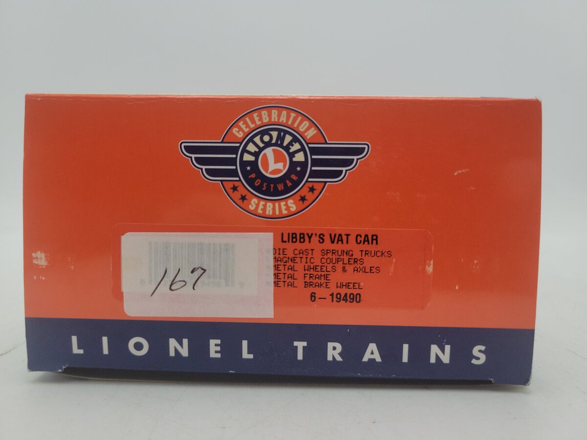 Lionel 6-19490 O Gauge Post War Celebration Series Libby's Vat Car #6475 EX/Box