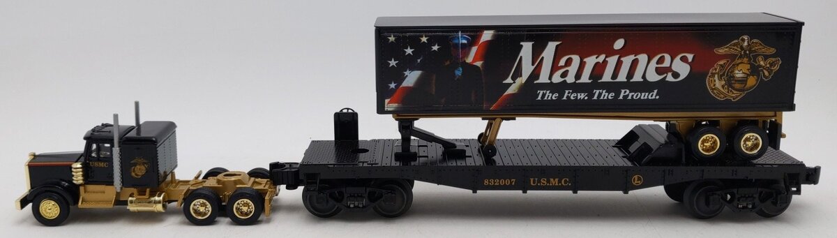 Lionel 6-52440 O Gauge USMC Flatcar w/ Tractor Trailer NIB