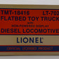 Lionel TMT-18416 LT-702 Lionel Lines Flatbed Toy Truck with Diesel Locomotive LN/Box