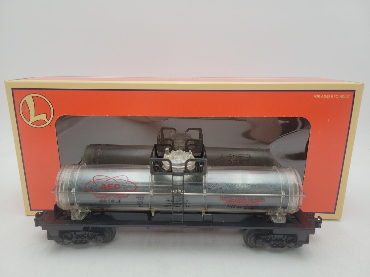 Lionel 6-16160 O Gauge AEC Reactor Fluid Tank Car #6515-4 (Black) EX/Box