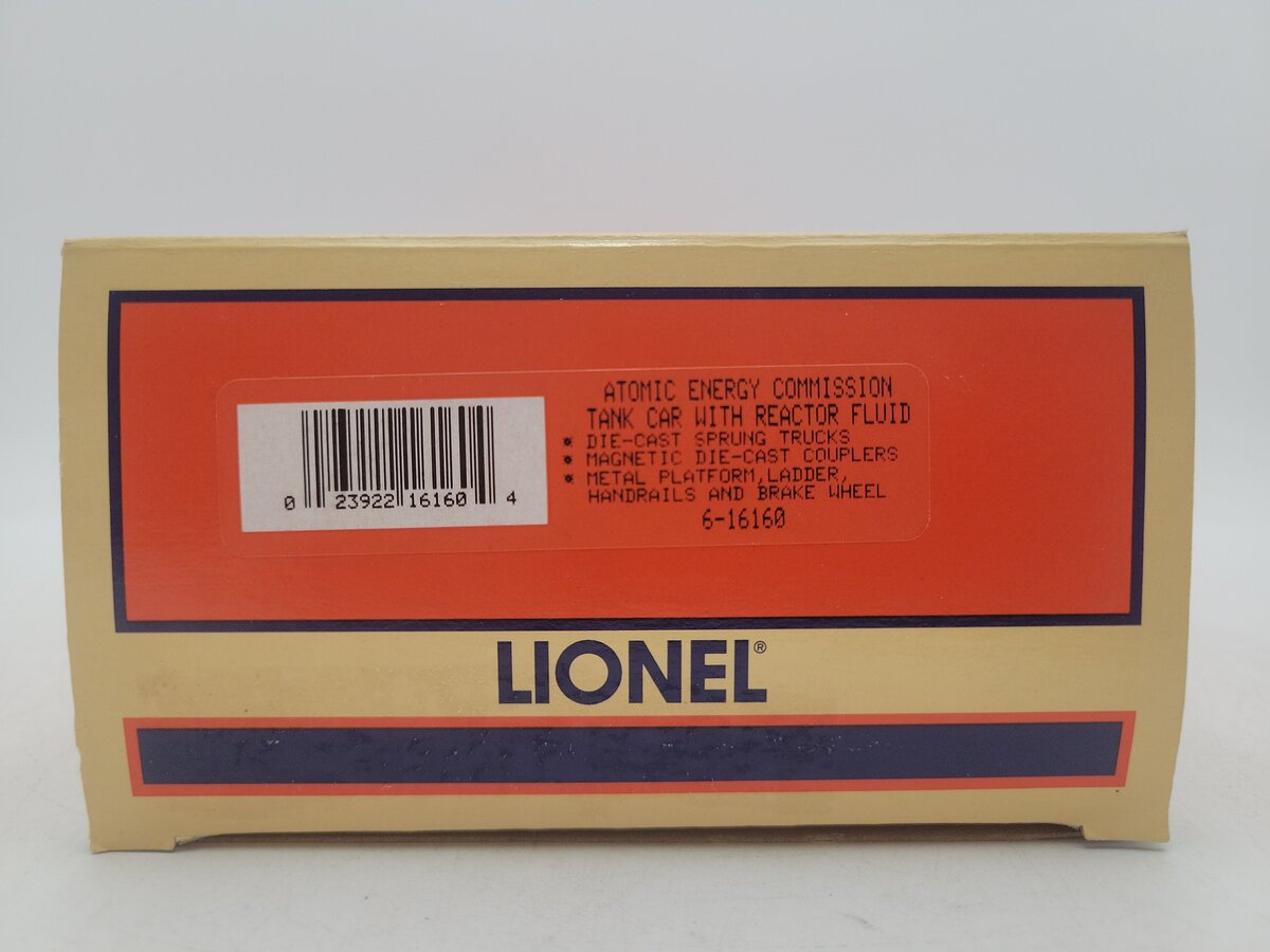 Lionel 6-16160 O Gauge AEC Reactor Fluid Tank Car #6515-4 (Black) EX/Box