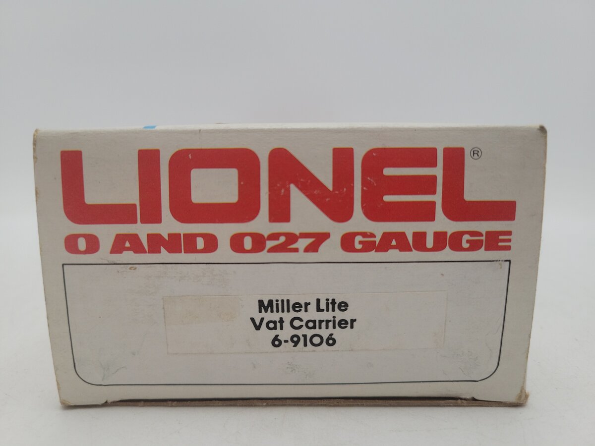 Lionel 6-9106 O Gauge Miller Lite Vat Car #9106 EX/Box
