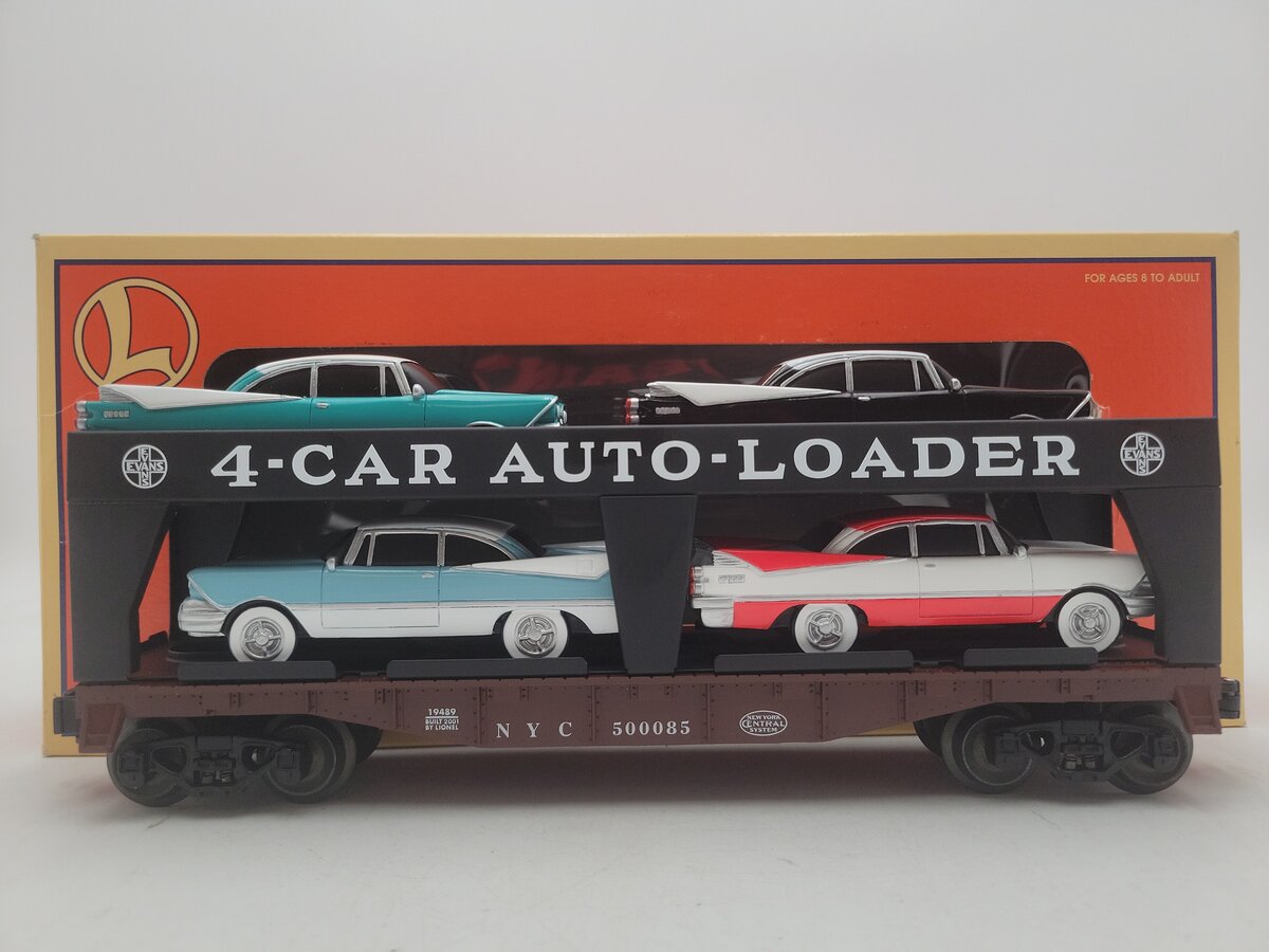Lionel 6-19489 O Gauge NYC Evans 4-Car Auto Loader #500085 EX/Box