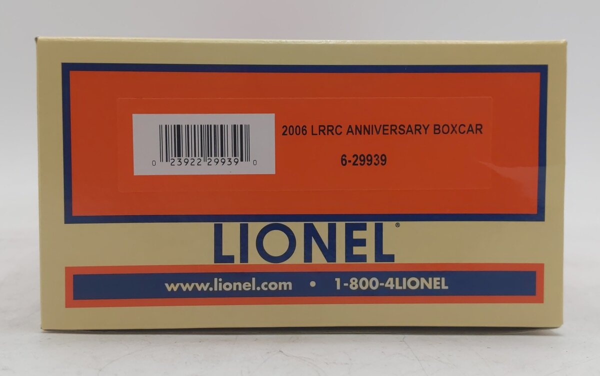 Lionel 6-29939 O Gauge 2006 Lionel Railroader‘s Club Anniversary Boxcar NIB