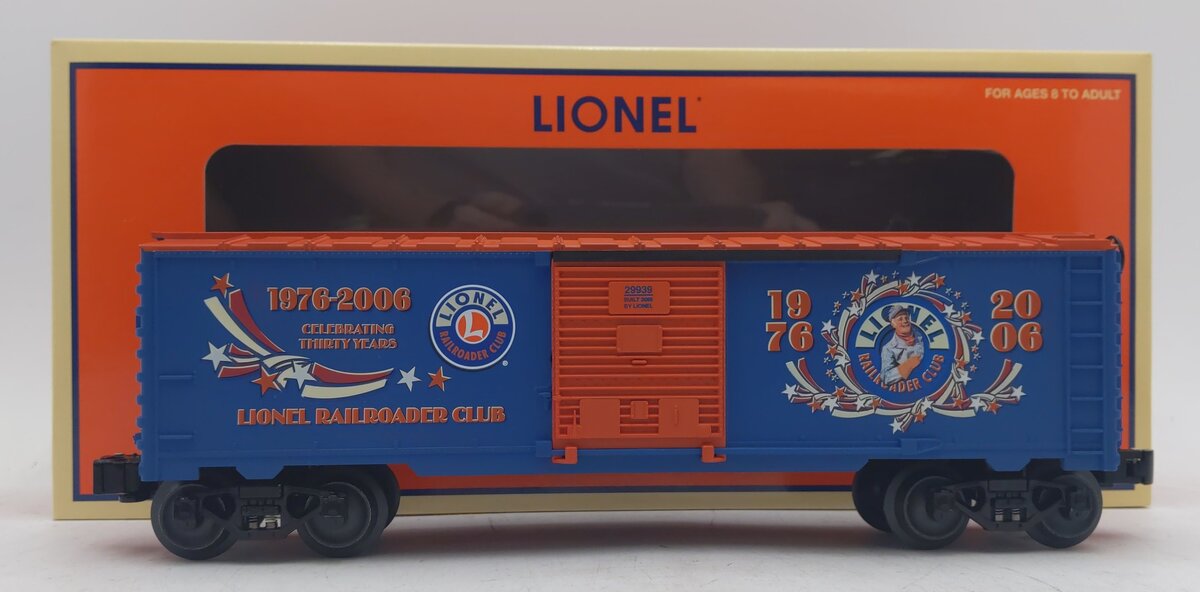 Lionel 6-29939 O Gauge 2006 Lionel Railroader‘s Club Anniversary Boxcar NIB