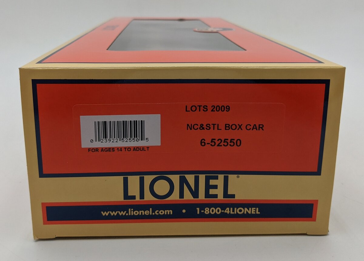 Lionel 6-52550 O Gauge LOTS 2009 NC & St.L Boxcar NIB