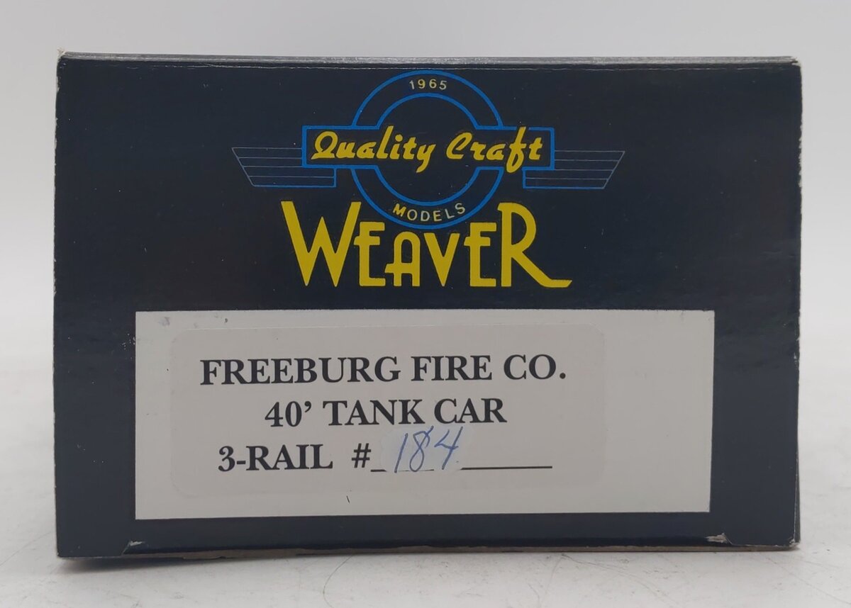 Weaver 184 O Gauge Freeburg Fire Co. 40' Tank Car #1948 - 3 Rail EX/Box