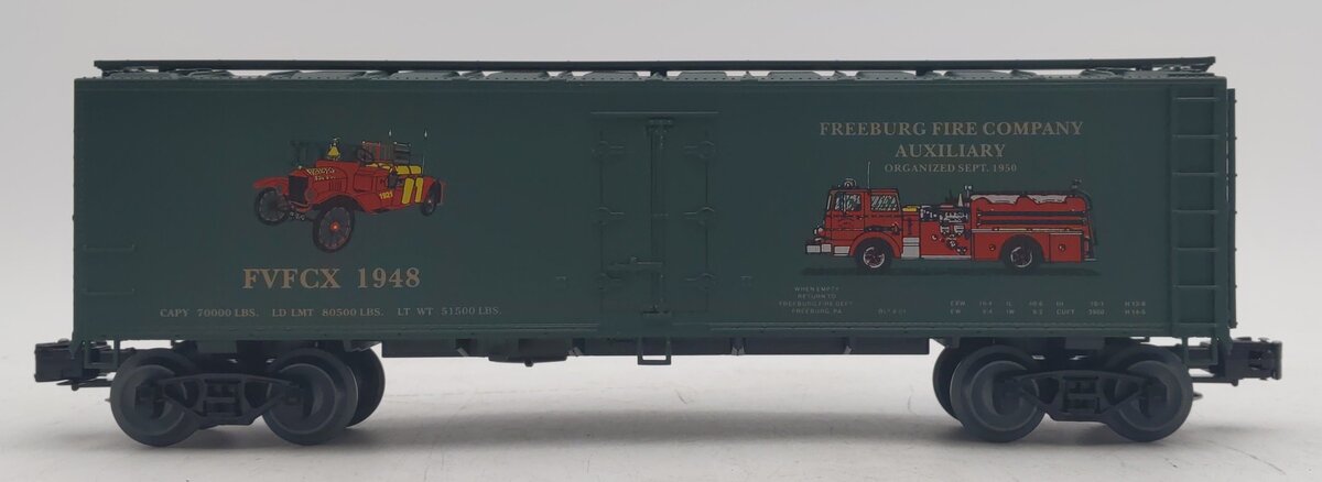 Weaver O Scale Freeburg Fire Company Refrigerator Car #1948 - 3 Rail LN/Box