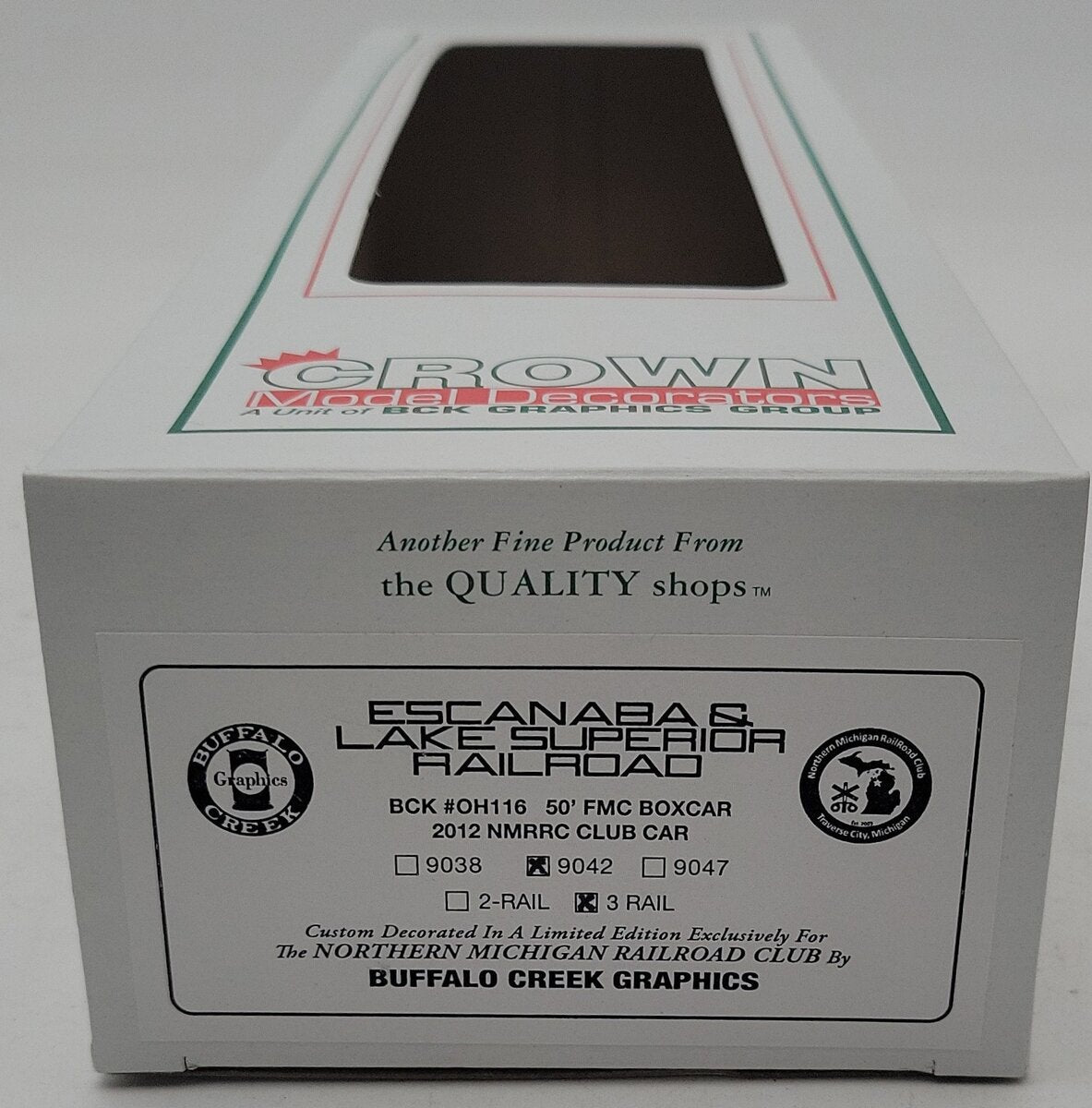 Crown Model Decorations 9042 O Escanaba & Lake Superior 50' FMC Boxcar #9042 NIB
