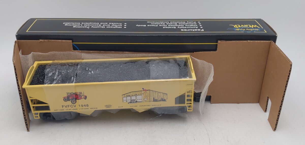 Weaver 184 O Gauge Freeburg Vol. Fire Co. 2-Bay Offset Hopper #1948 - 3 Rail NIB