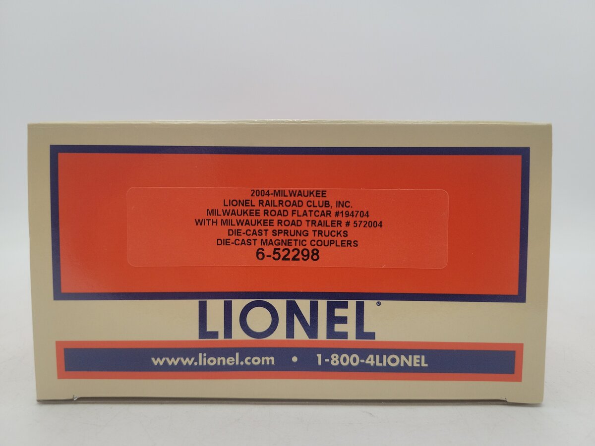 Lionel 6-52298 O Gauge Milwaukee Road Flatcar w/Trailer EX/Box