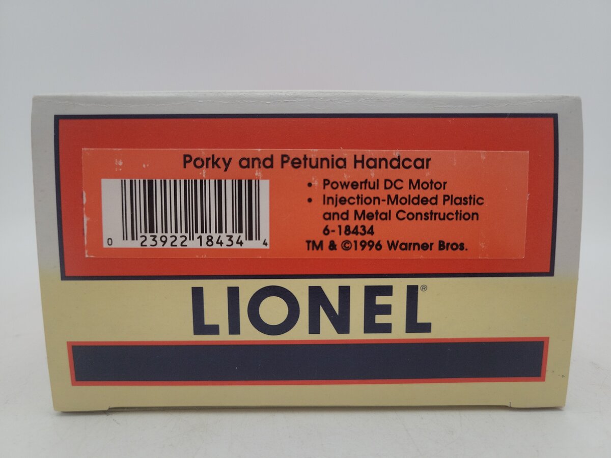 Lionel 6-18434 O Gauge Porky & Petunia Operating Handcar EX/Box