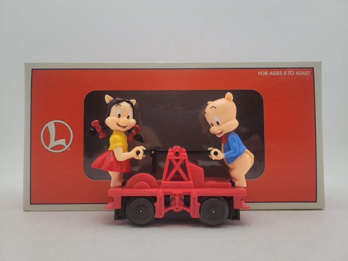 Lionel 6-18434 O Gauge Porky & Petunia Operating Handcar EX/Box