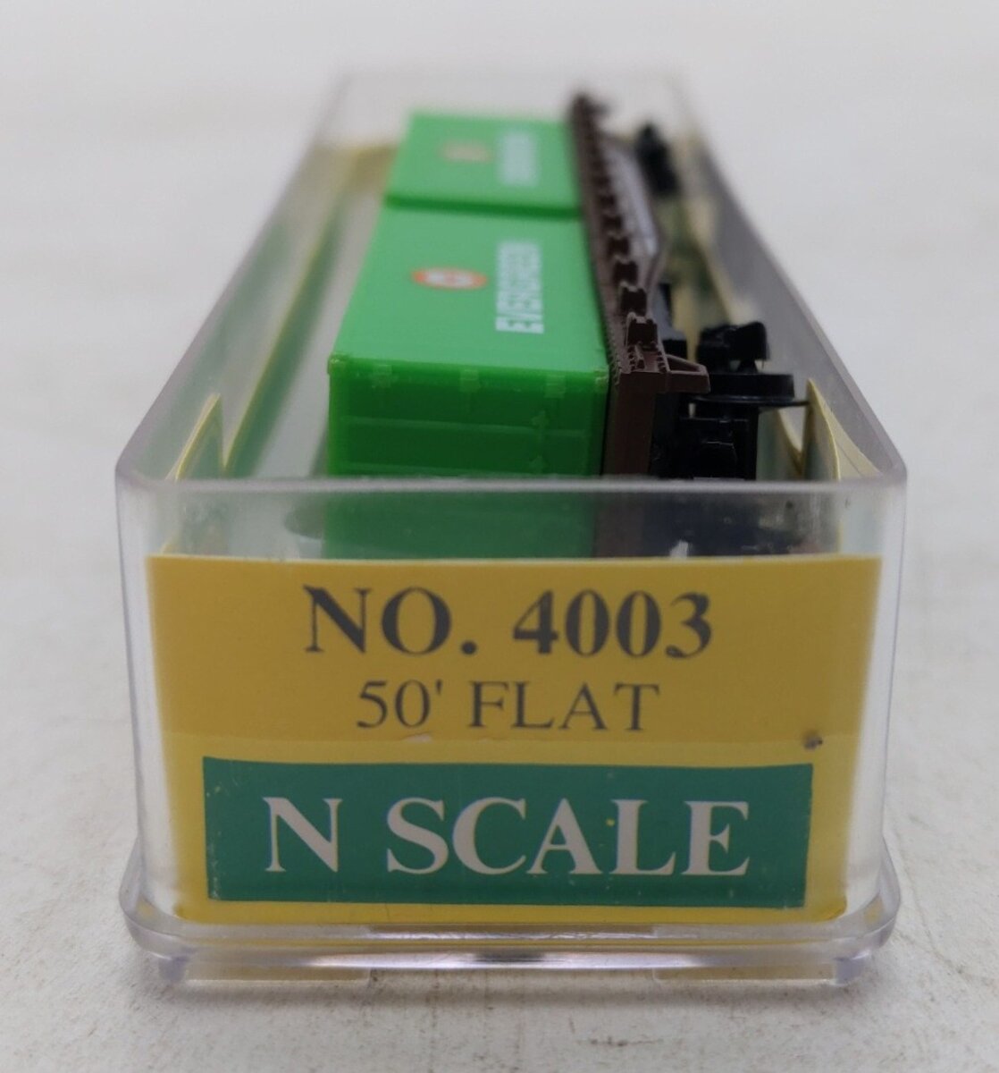 Model Power 4003 N Scale Flat Car w/2 20' Evergreen Containers LN/Box
