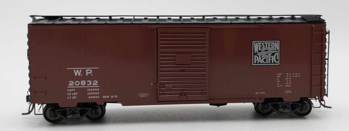 Kadee 4808 HO Scale Western Pacific 40' PS-1 Boxcar W/ 2100 Scale Coupler #20832 EX/Box