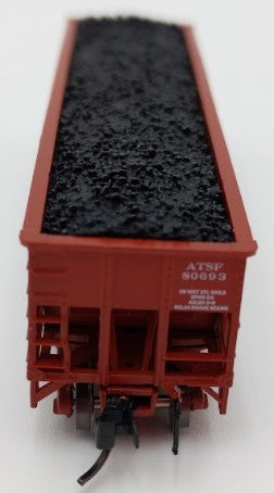 Bluford Shops 14670 N Scale Santa Fe 14-Panel Rib Side 3-Bay Hopper Car #80693 EX/Box