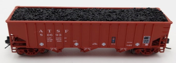 Bluford Shops 14670 N Scale Santa Fe 14-Panel Rib Side 3-Bay Hopper Car #80693 EX/Box