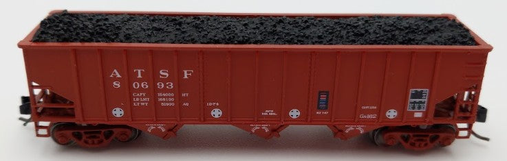 Bluford Shops 14670 N Scale Santa Fe 14-Panel Rib Side 3-Bay Hopper Car #80693 EX/Box