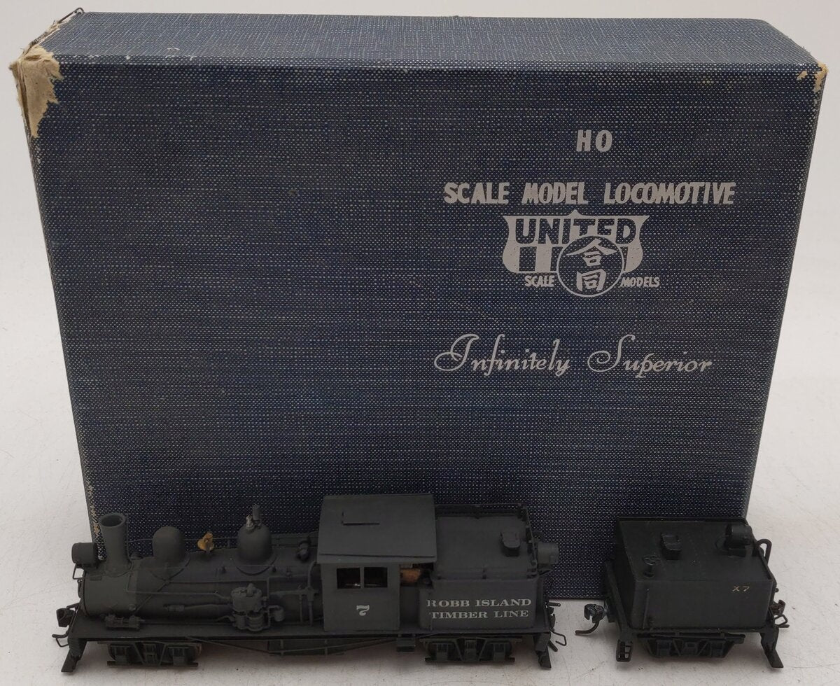 United Models HO Scale Brass Robb Island Timber Shay Steam Locomotive & Tender/Box