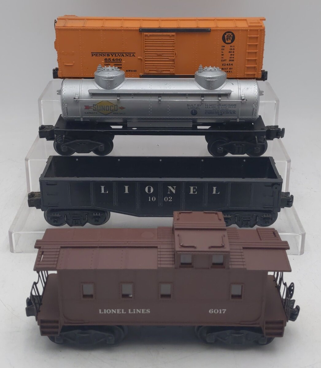 Lionel Vintage O Gauge Freight Cars: X2454, 6465, 1002, 6017 [4] VG