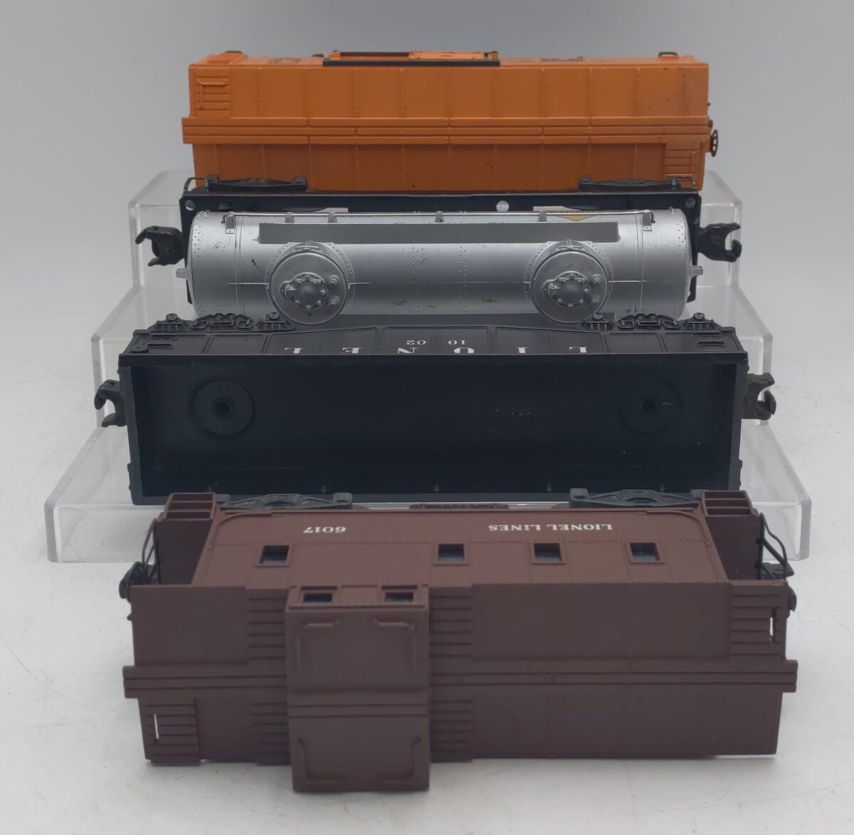 Lionel Vintage O Gauge Freight Cars: X2454, 6465, 1002, 6017 [4] VG
