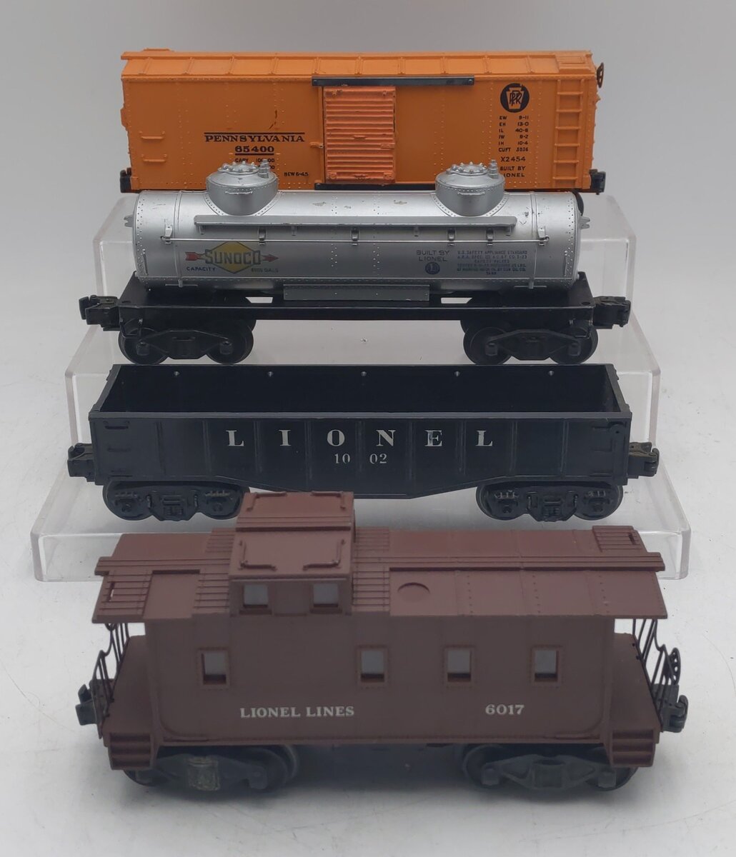 Lionel Vintage O Gauge Freight Cars: X2454, 6465, 1002, 6017 [4] VG