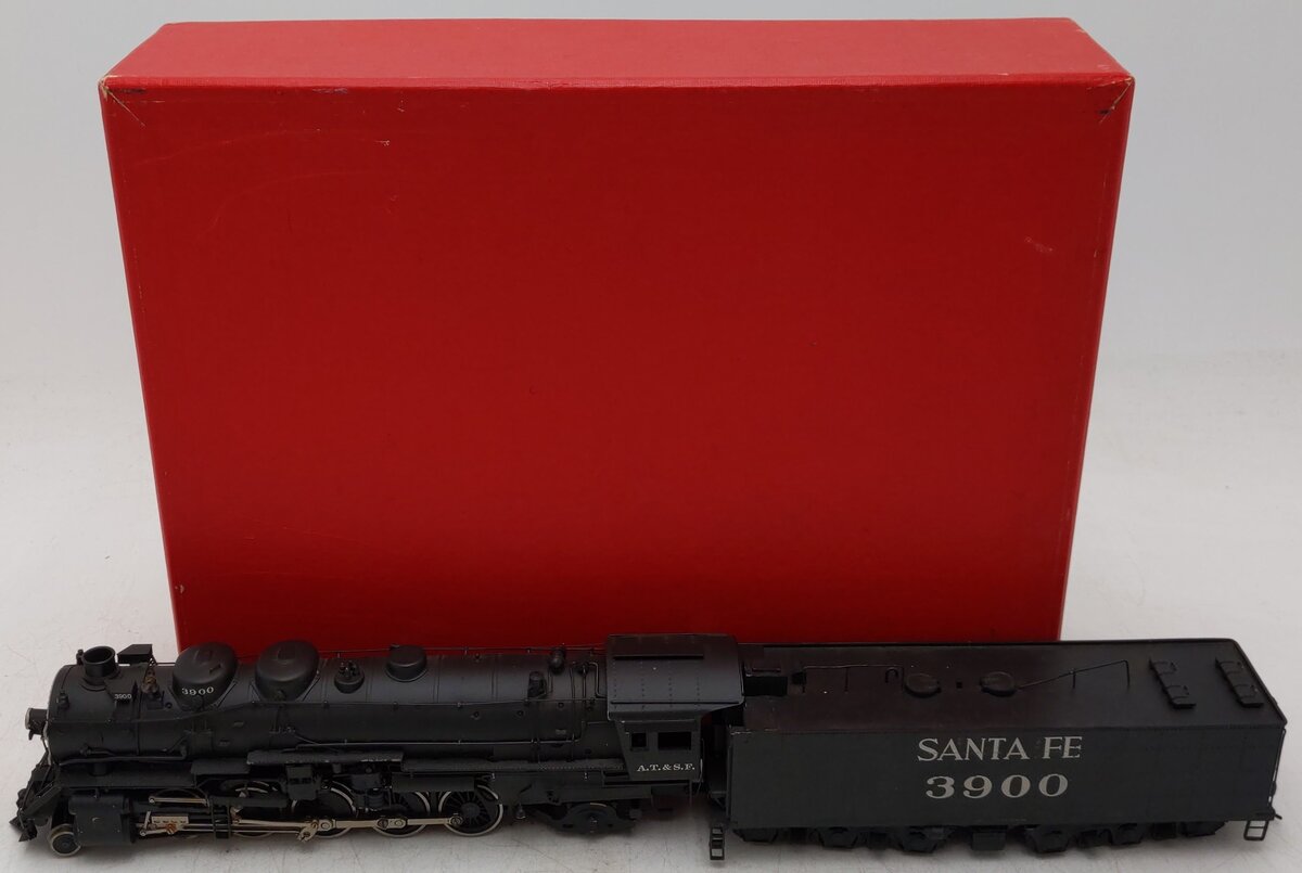 Tenshodo HO BRASS Santa Fe 2-10-2 Steam Loco & Tender #3900 VG/Box