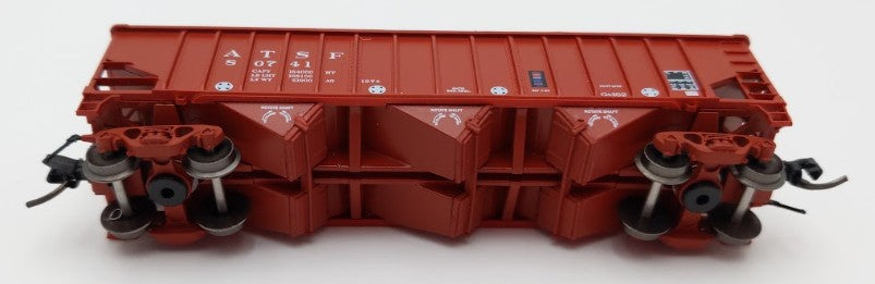Bluford Shops 14678 N Scale Santa Fe 14-Panel Rib Side 3-Bay Hopper Car #80741 EX/Box