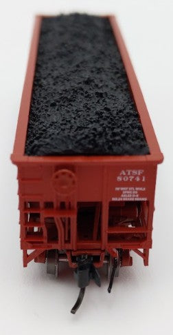 Bluford Shops 14678 N Scale Santa Fe 14-Panel Rib Side 3-Bay Hopper Car #80741 EX/Box