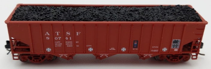 Bluford Shops 14678 N Scale Santa Fe 14-Panel Rib Side 3-Bay Hopper Car #80741 EX/Box