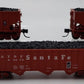 Bluford Shops 14453 N Scale Santa Fe 14 Panel Rib Side 3-Bay Hopper Car 3 Pack EX/Box
