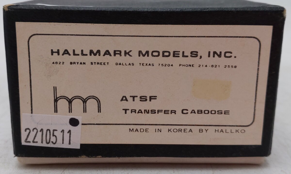 Hallmark Models Unpainted HO BRASS ATSF Drover's Painted Caboose - Unpainted EX/Box