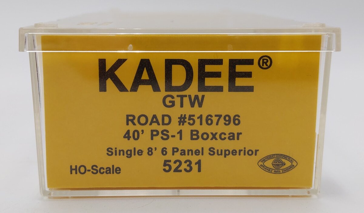 Kadee 5231 HO Scale Grand Trunk Western 40' PS-1 Boxcar #516796 EX/Box