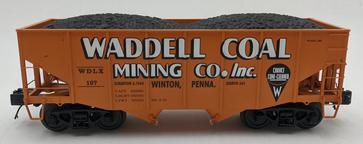 MTH 20-97200 O Waddell Coal MTHRRC 2007 Fish Belly Hopper Car w/Load #107 VG