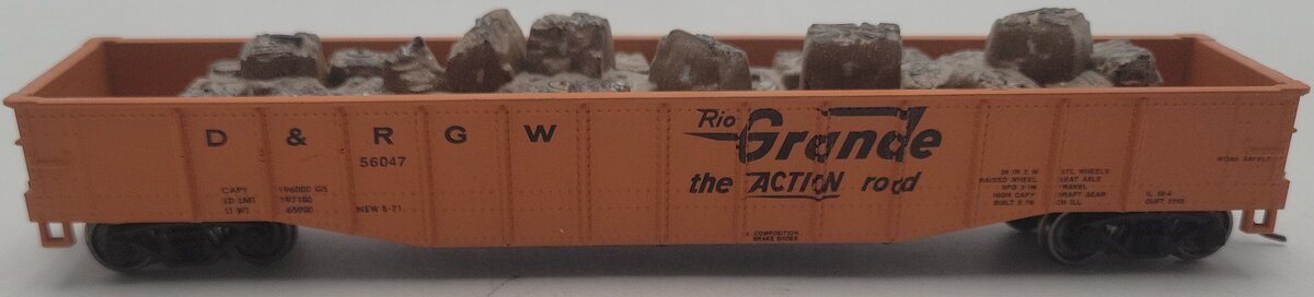 Athearn HO Scale Denver & Rio Grande Western Gondola Car #56047 EX
