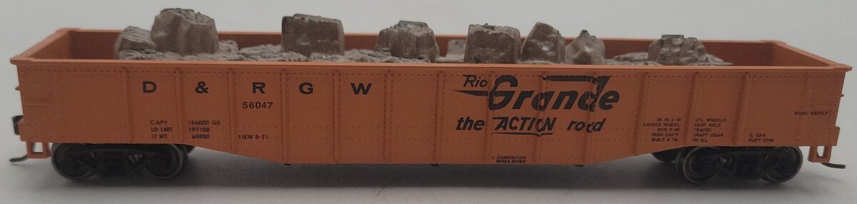 Athearn HO Scale Denver & Rio Grande Western Gondola Car #56047 EX