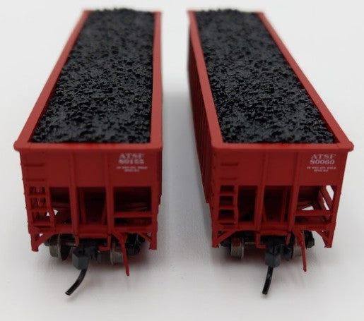Bluford Shops 14062 N Scale Santa Fe 14-Panel 70-Ton 3-Bay Hopper Car 2 Pack
