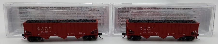 Bluford Shops 14062 N Scale Santa Fe 14-Panel 70-Ton 3-Bay Hopper Car 2 Pack LN/Box