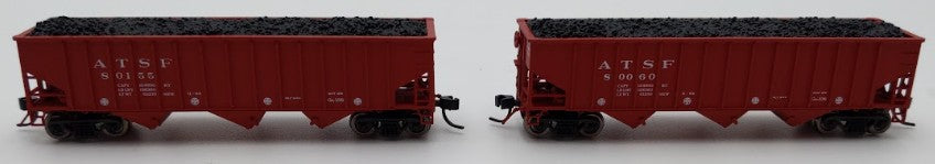 Bluford Shops 14062 N Scale Santa Fe 14-Panel 70-Ton 3-Bay Hopper Car 2 Pack LN/Box