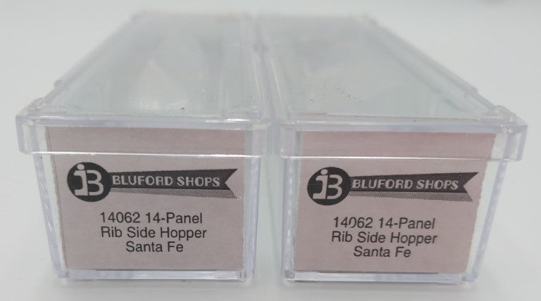 Bluford Shops 14062 N Scale Santa Fe 14-Panel 70-Ton 3-Bay Hopper Car 2 Pack